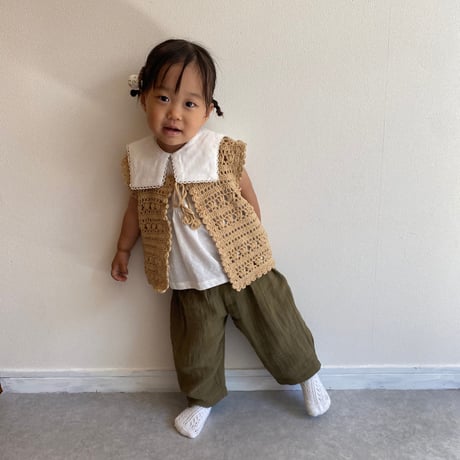 【babytoly 】 crochet mini clips circles/thyme × walnut