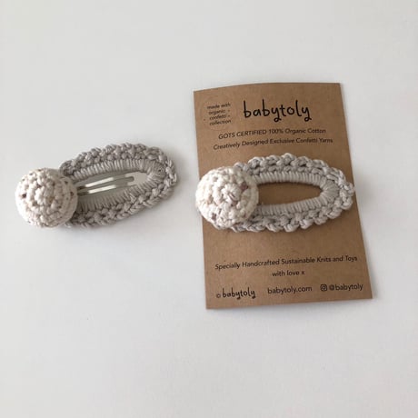 【babytoly 】 crochet mini clips circles/thyme × seaweed