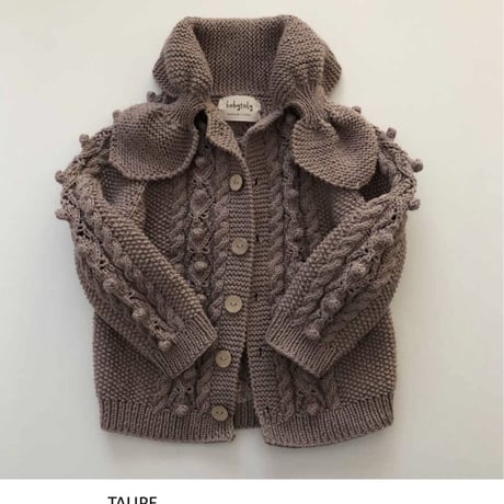予約【babytoly】HAZEL cardigan w/attached scarf