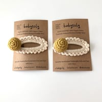【babytoly 】 crochet mini clips circles/mustard × natural