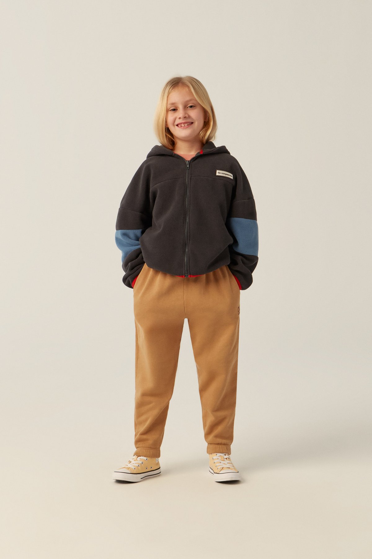 the campamento】COLOR BLOCK POLAR ZIPPED SWEATS