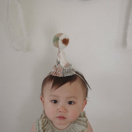 【kruhitkalove】Patchwork Flowers Cotton Party Hat / Green