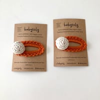 【babytoly 】 crochet mini clips circles/teagarden × cinnamon