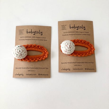 【babytoly 】 crochet mini clips circles/teagarden × cinnamon