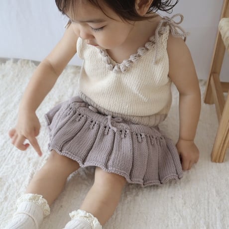 予約【babytoly】eva knit top / ribbons