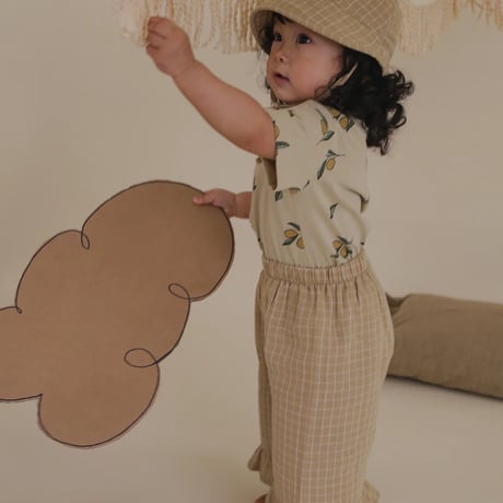 【organic zoo】Grid Check Wheat Bucket Sun Hat