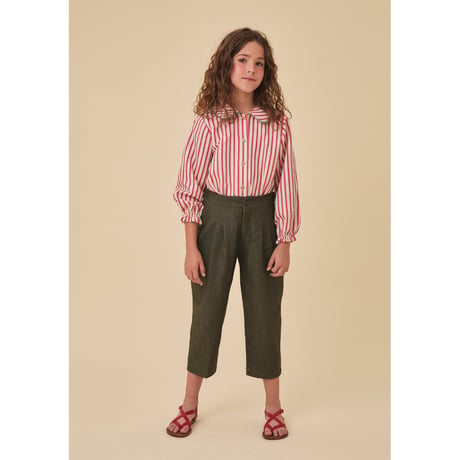 【birinit】Kaki denim pleated trousers / Pantalon pinzas denim Kaki