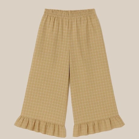 【organic zoo】Women's Grid Wheat Check Frill Culottes