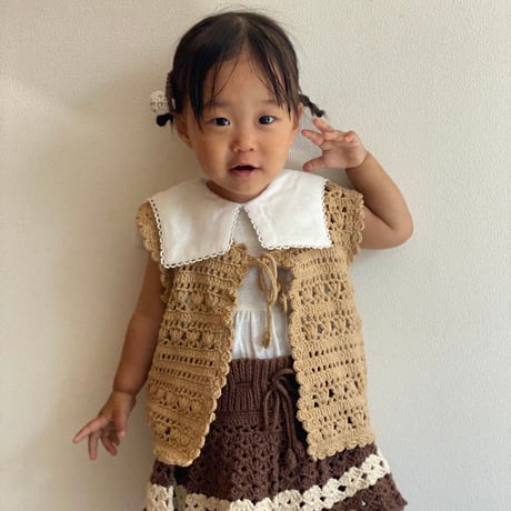 【babytoly 】 crochet mini clips circles/thyme × walnut