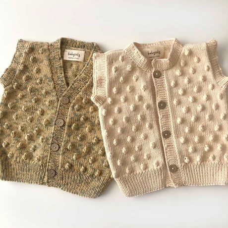 予約【babytoly】popcorn vest U neck