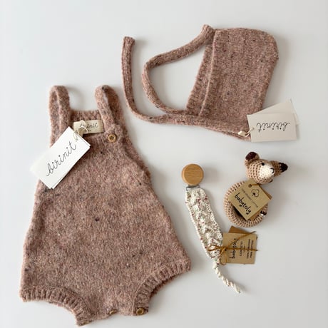 【birinit】Light Pink knit hood