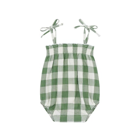 【organic zoo】Dill Gingham Spaghetti Bodysuit