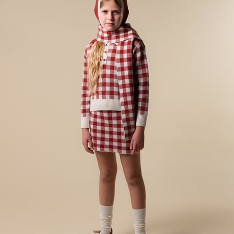 【birinit】Gingham Russet mini skirt
