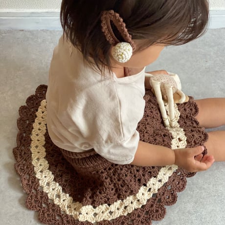 【babytoly 】 crochet mini clips circles/thyme × walnut