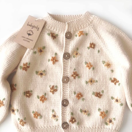 予約【babytoly】FLORAL CARDIGAN