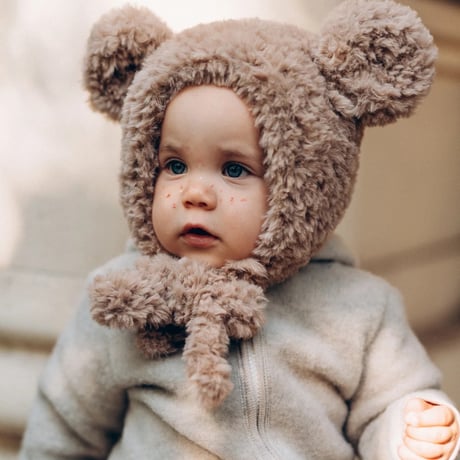 【bambolina】Teddy Bear bonnet -biscotto