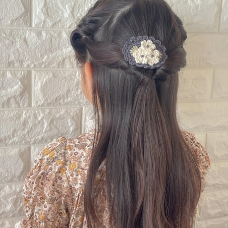 【Little Cotton Clothes】 Crochet Hair Clip Flower Trio