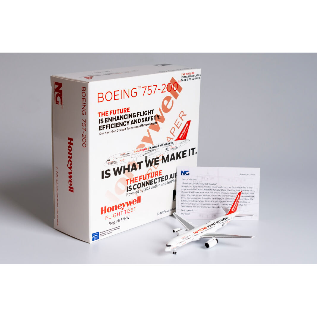 【レア】NG 1/200 ハネウェル試験機 B757-200 N757HW 1/400 757-200 ハネウェル試験機 (テストエンジン付き) N757HW | ひ
