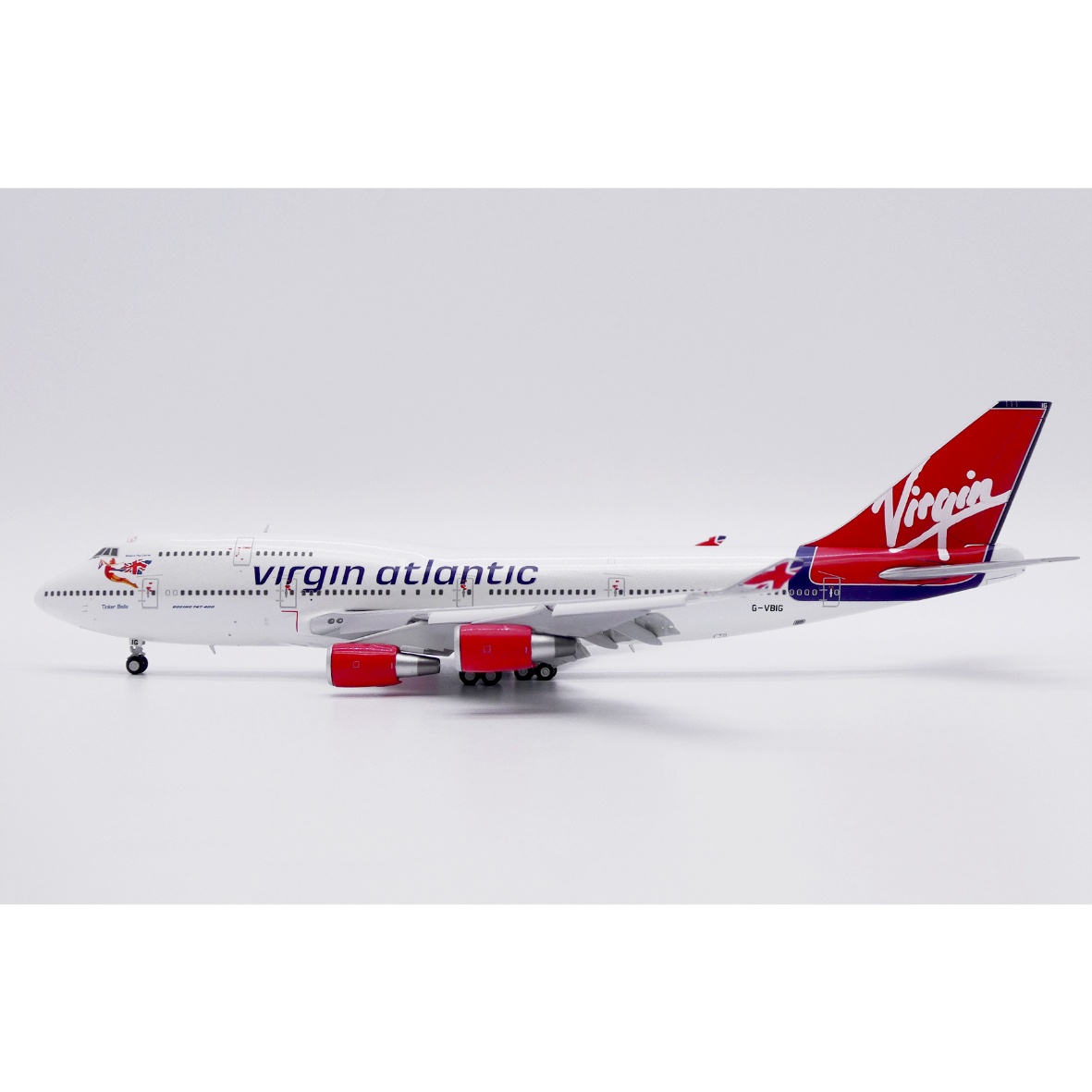 ヴァージンアトランティック航空 Aviationtag B747-400 厚い 1/400 747-400 ヴァージン・アトランティック航空「Tinker Belle」 G