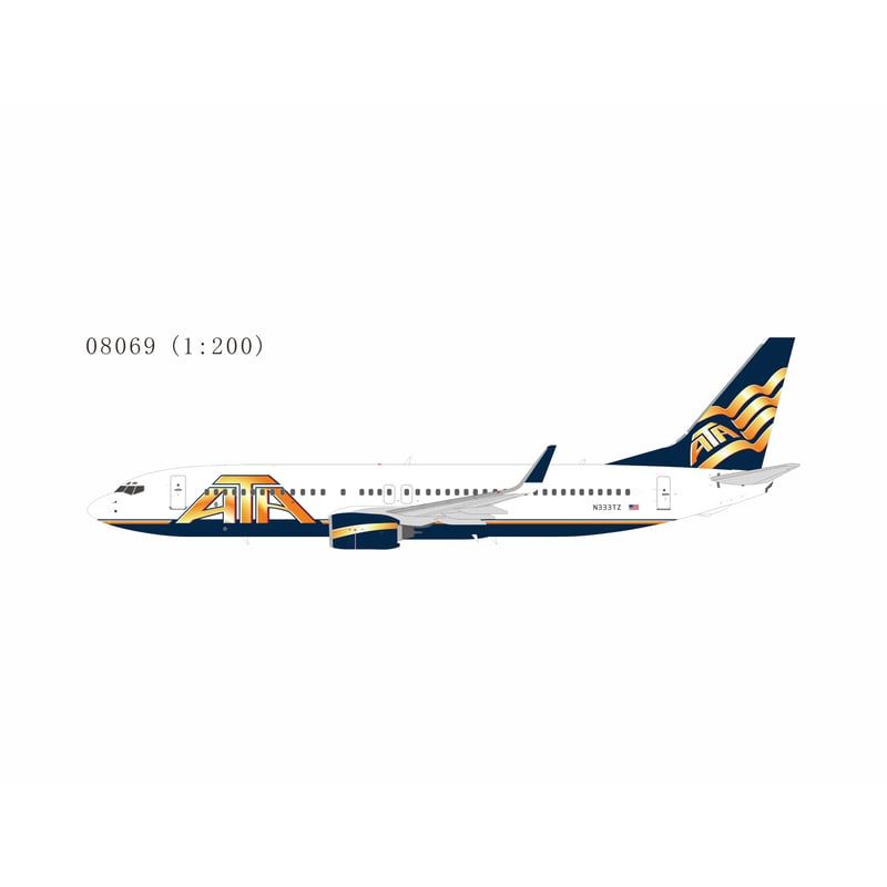 先割予約15％OFF】1/200 737-800/w ATA航空 N333TZ スタン