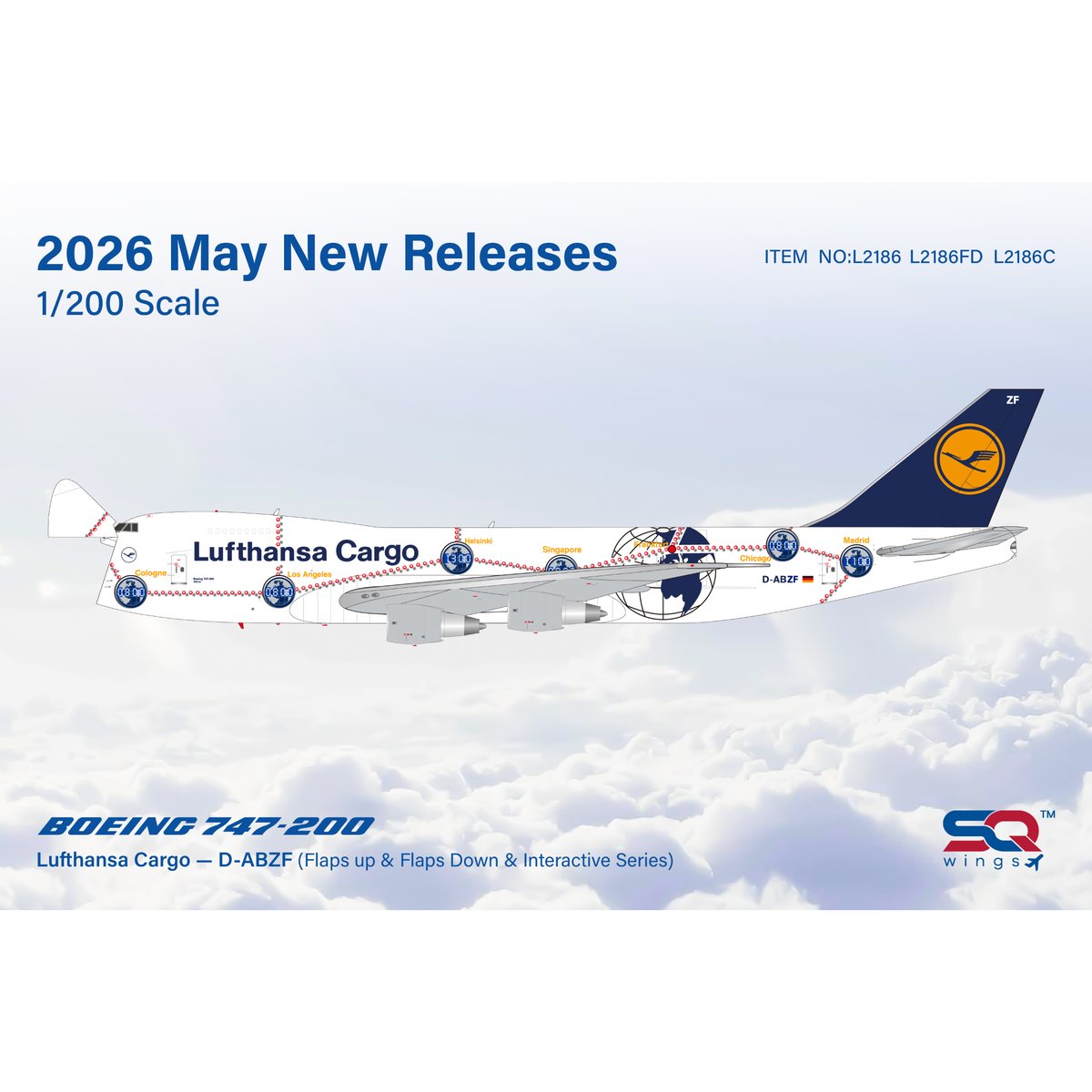 先割予約15％OFF】1/200 747-200F ルフトハンザカーゴ「Service