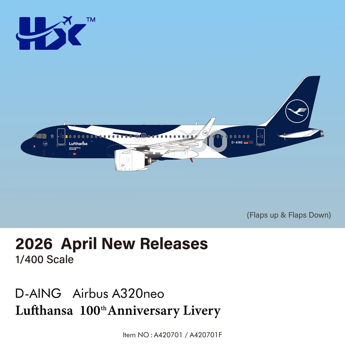 先割予約15％OFF】1/400 A320neo ルフトハンザドイツ航空「創業100周年