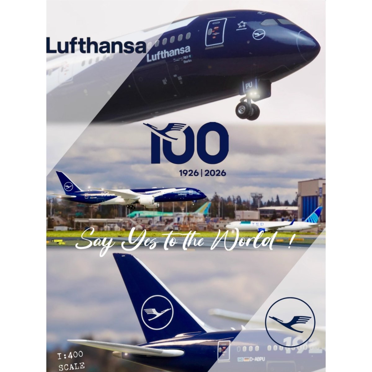 お取り寄せ商品】1/400 787-9 ルフトハンザ航空「創業100周年記念塗装