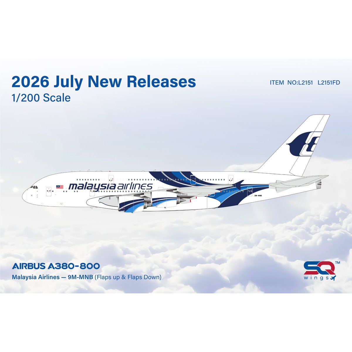 先割予約15％OFF】1/200 A380-800 マレーシア航空 9M-MNB | ひこ