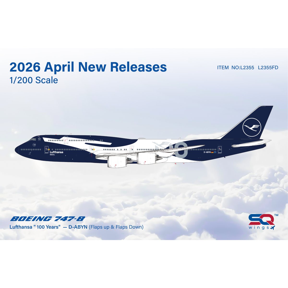 予約商品】1/200 747-8 ルフトハンザ航空「ルフトハンザ創立100周年
