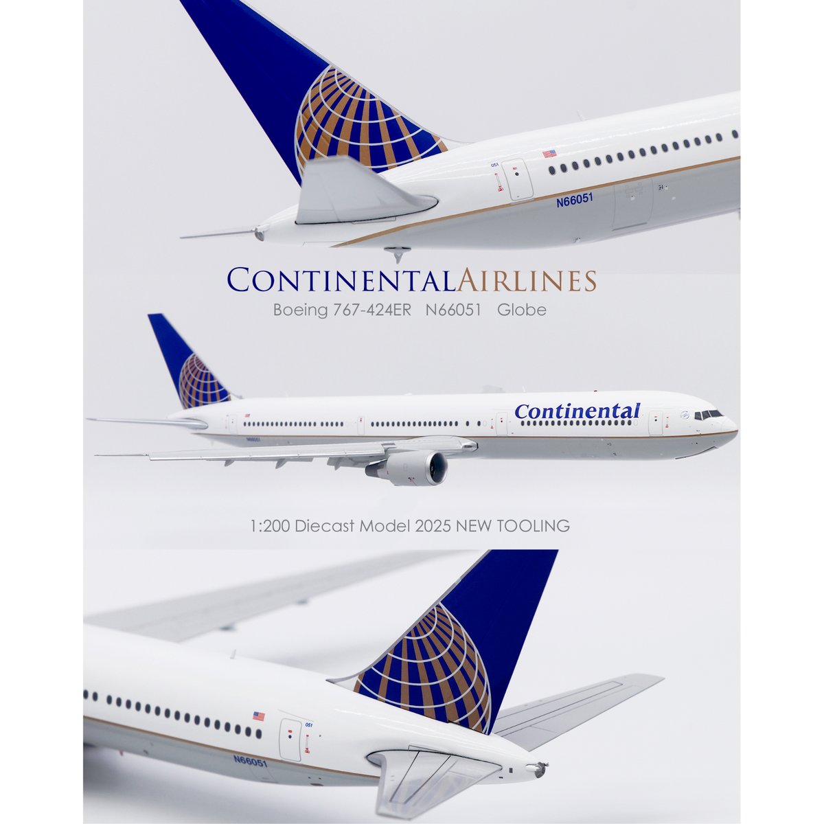 コンチネンタル航空　模型　1/200 InFlight200 コンコルド コンチネンタル航空 想像塗装 N557CO