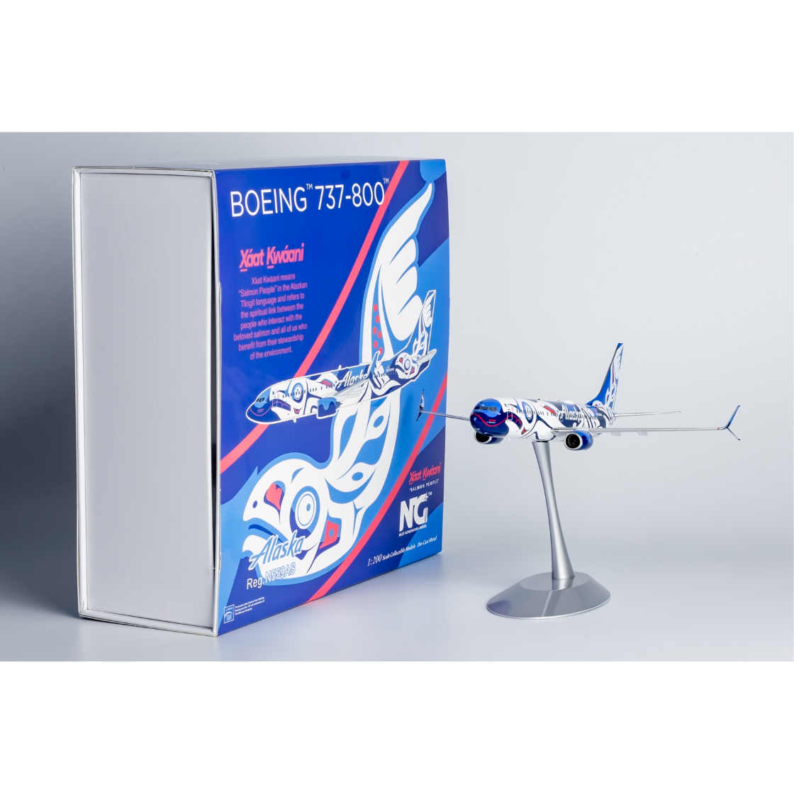 お取り寄せ商品】1/200 737-800/w アラスカ航空「サーモン