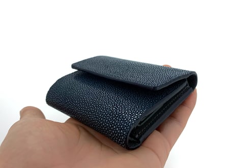 三つ折りコンパクト財布【青】