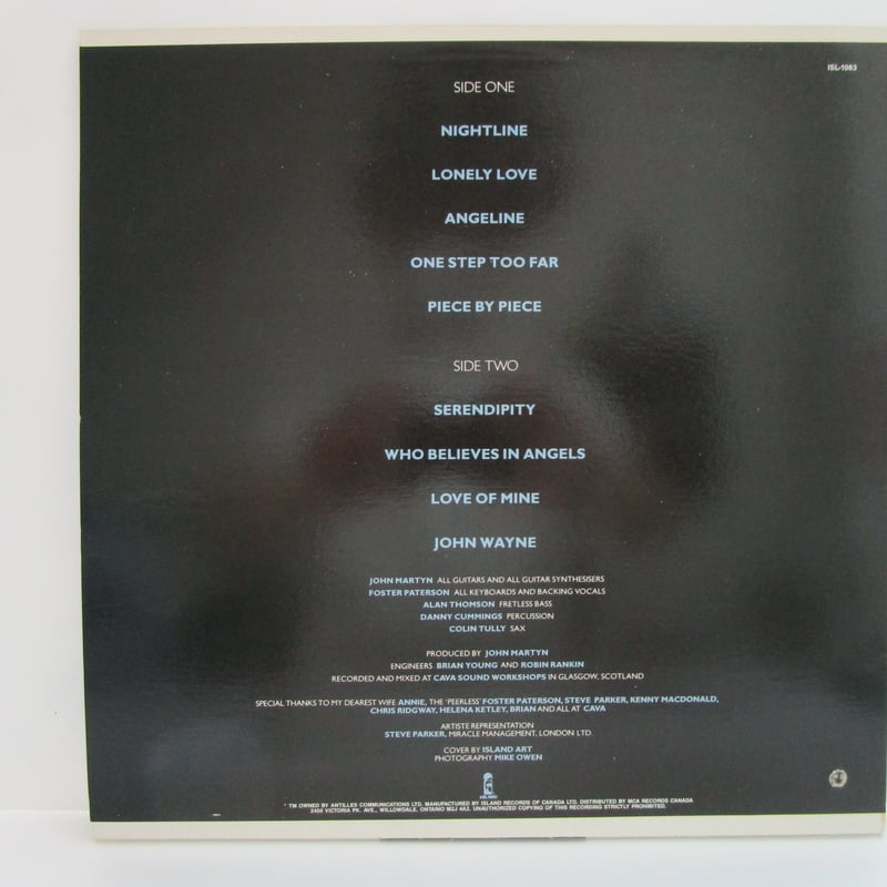 ジョン・マーティン Piece by Piece レコード John Martyn – Piece By Piece – Vinyl (LP, Album), 1986