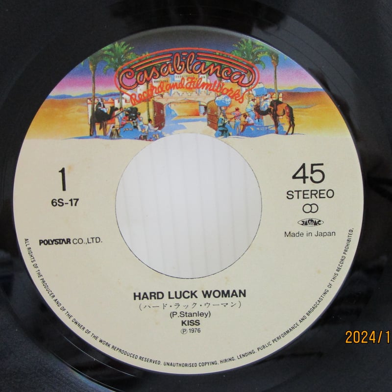 KISS / Hard Luck Woman b/w Detroit Rock City 7イ