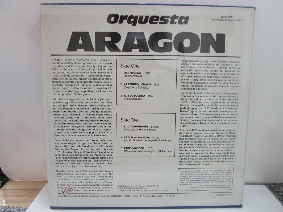 ORQUESTA ARAGON / Live in New York City