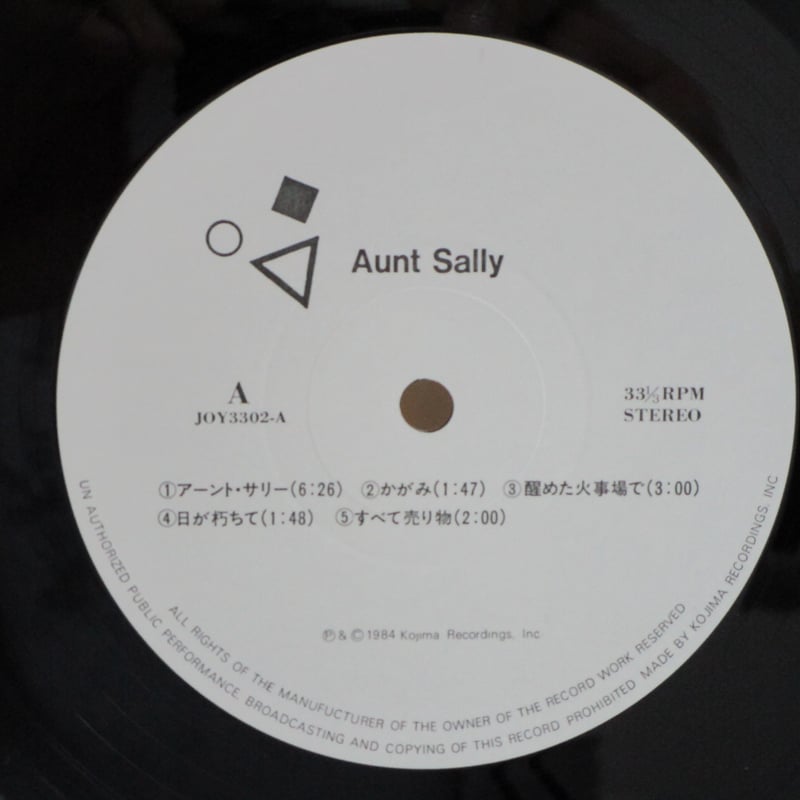 Aunt Sally アーント・サリー レコード