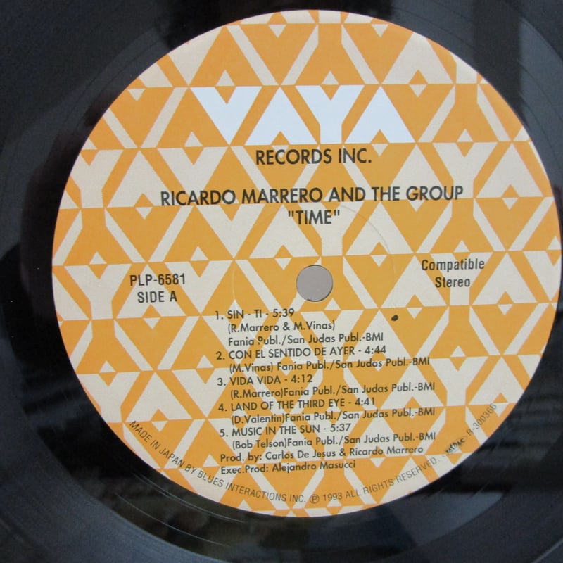 Ricardo Marrero and the Group TIME レコード RICARDO MARRERO AND THE GROUP / TIME (LP) - HIP TANK RECORDS