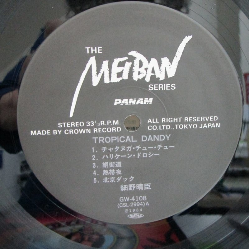 細野晴臣/TOROPICAL DANDY レコード 細野晴臣 - Tropical Dandy | NEWTONE RECORDS