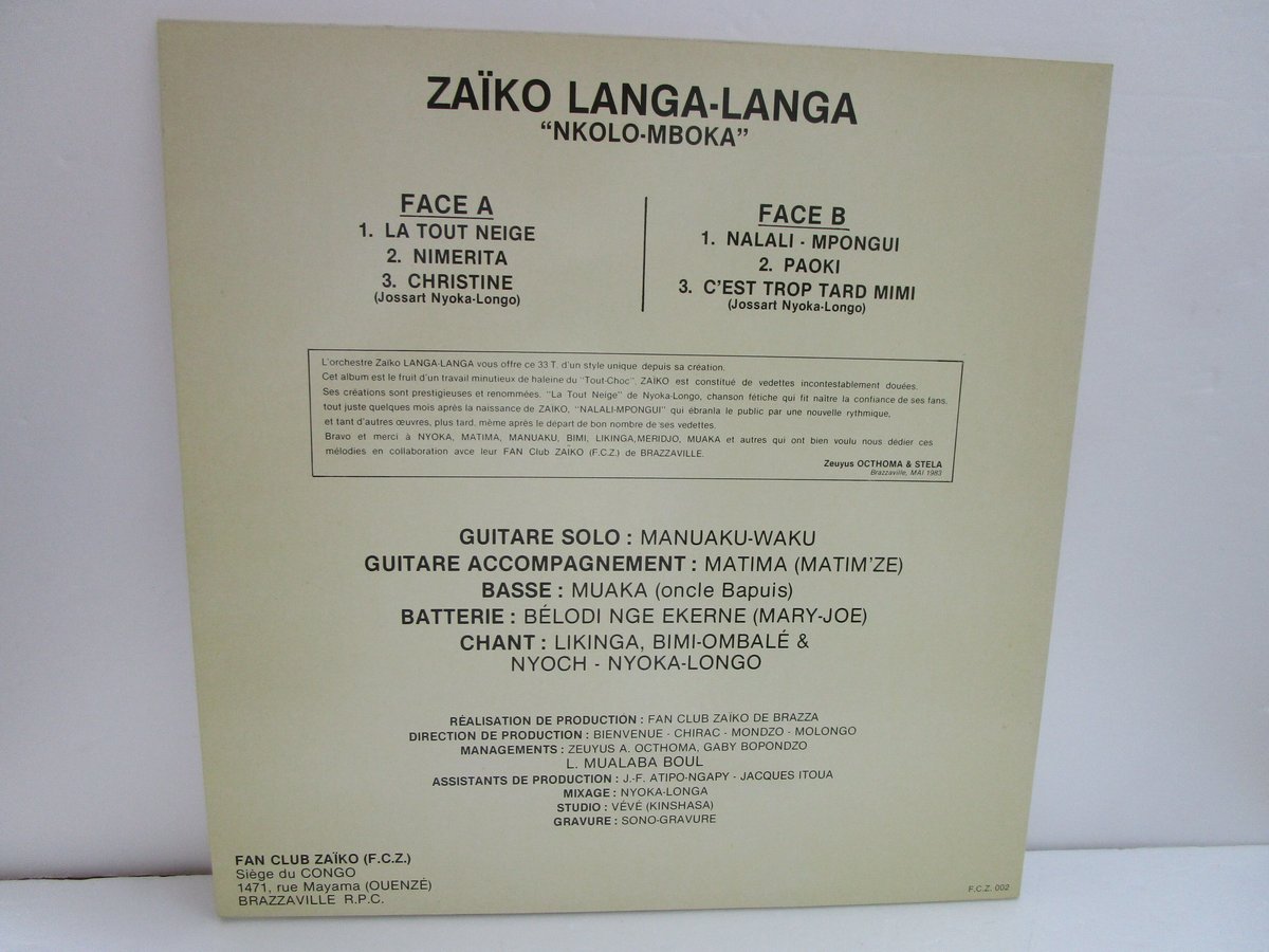 ZAIKO LANGA LANGA / Nkolo Mboka | TOHTO records