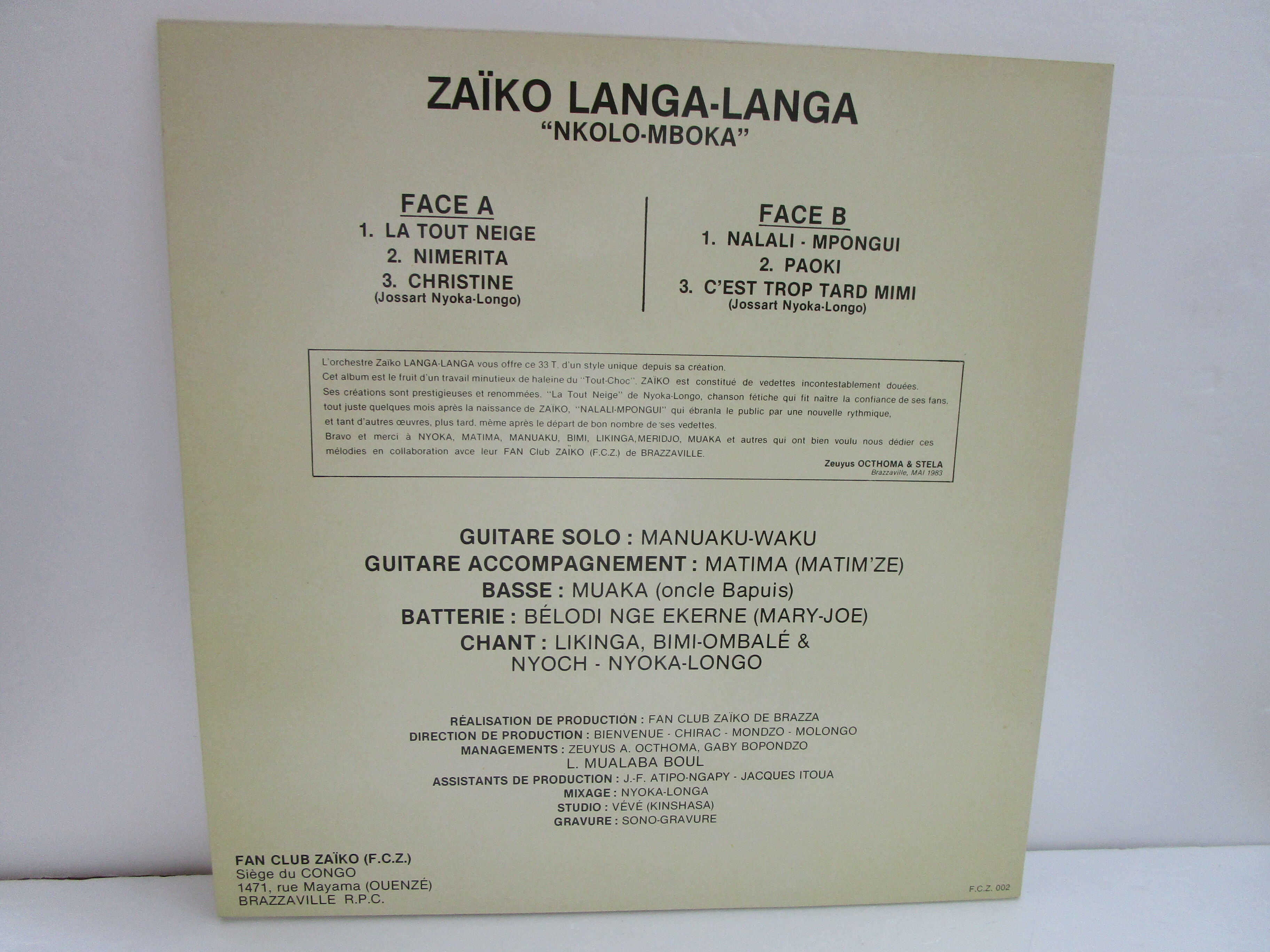 ZAIKO LANGA LANGA / Nkolo Mboka | TOHTO records