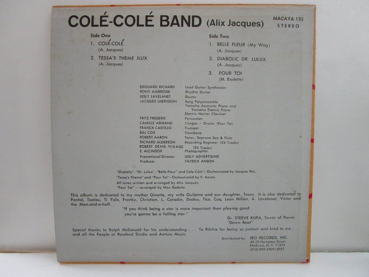 コンパ　Alix Jacques Colé Colé Band Alix Jacques Colé Colé Band - Cole Cole - YouTube