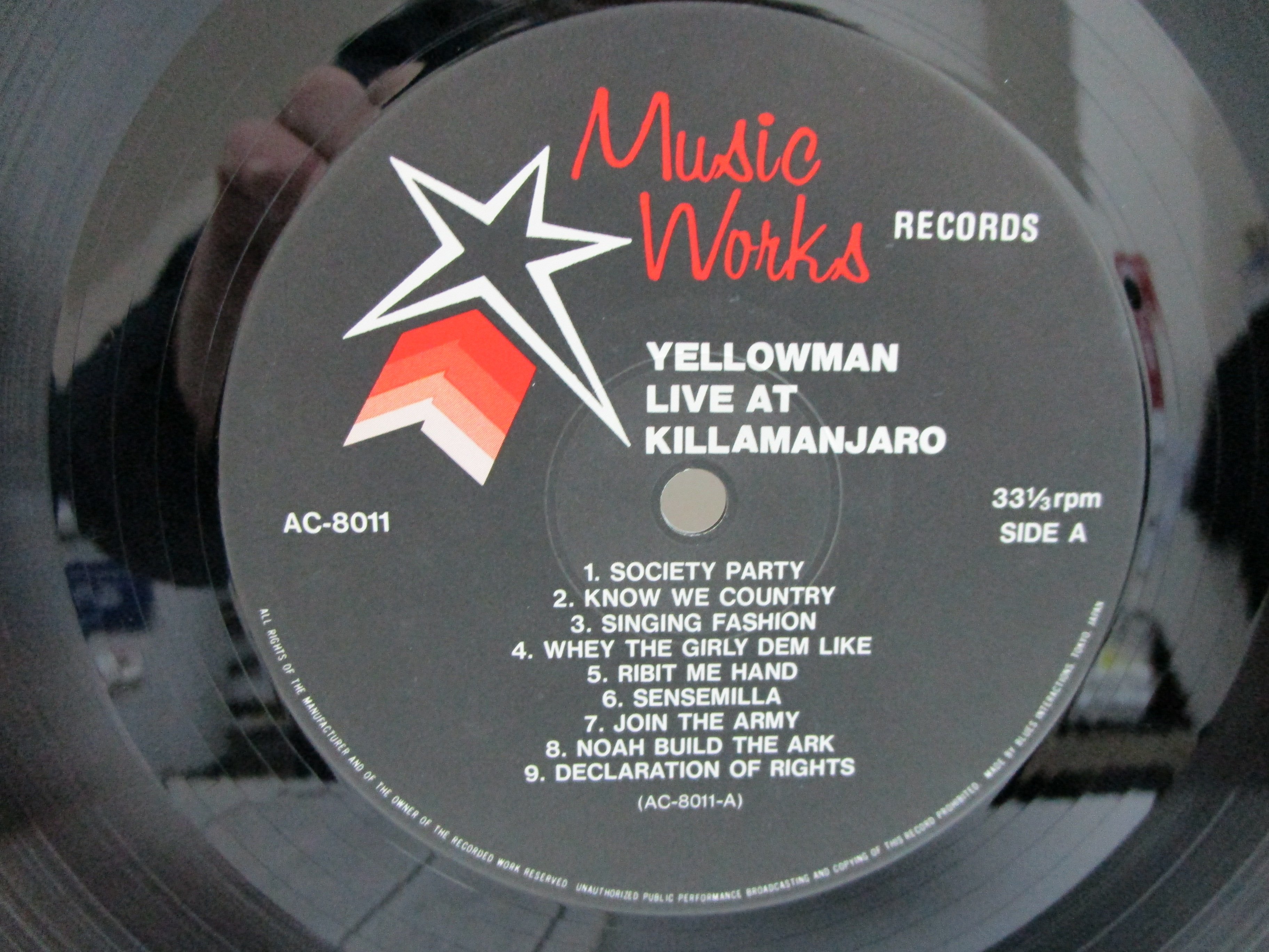 YELLOWMAN / Live at Killamanjaro | TOHTO record