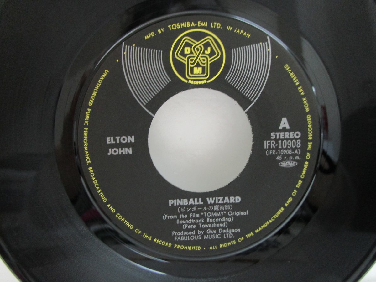 ELTON JOHN / ピンボールの魔術師 7インチ・シングル | TOHTO record