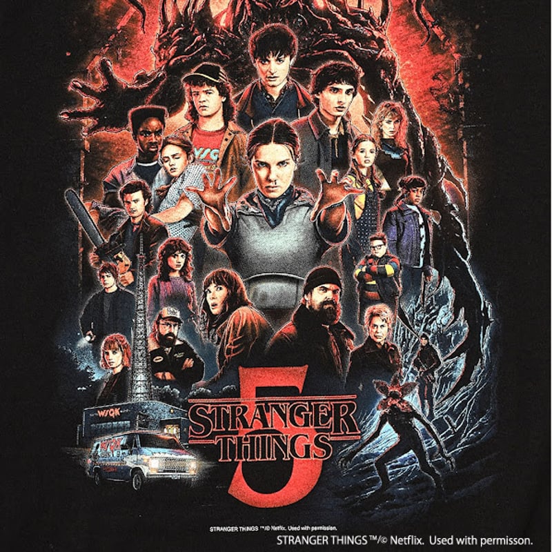 Stranger Things × weber] T shirt with Special