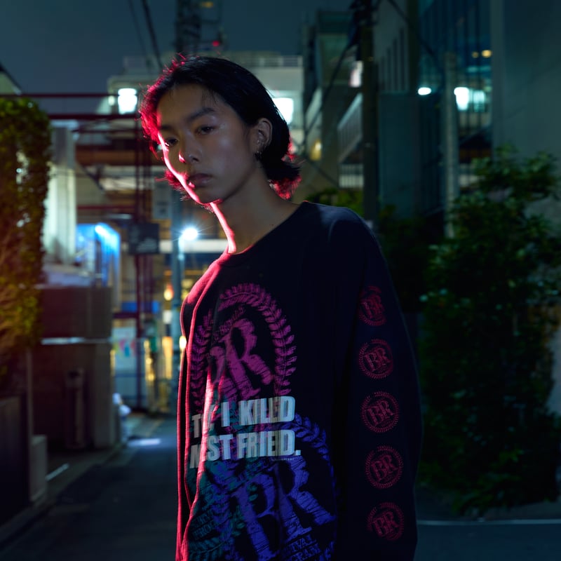 Battle Royale × weber] long sleeve T shirt (mu