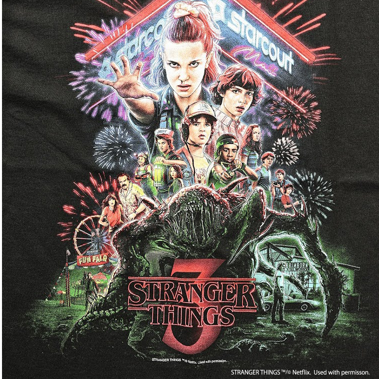 Stranger Things × weber] T shirt with Special