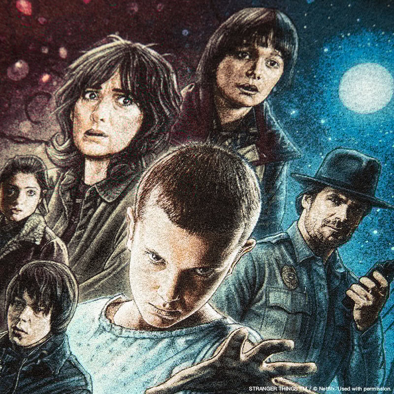 Stranger Things × weber] T shirt with Special
