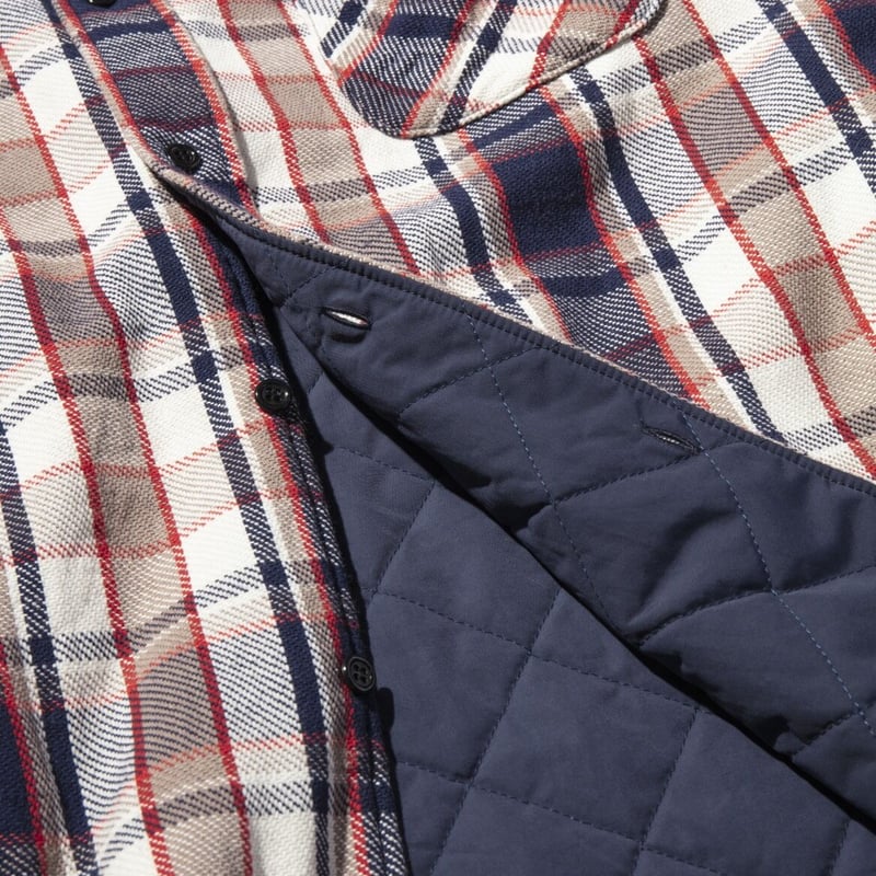 UNUSED × weber] quilted flannel check shirt |