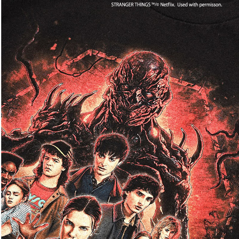 Stranger Things × weber] T shirt with Special
