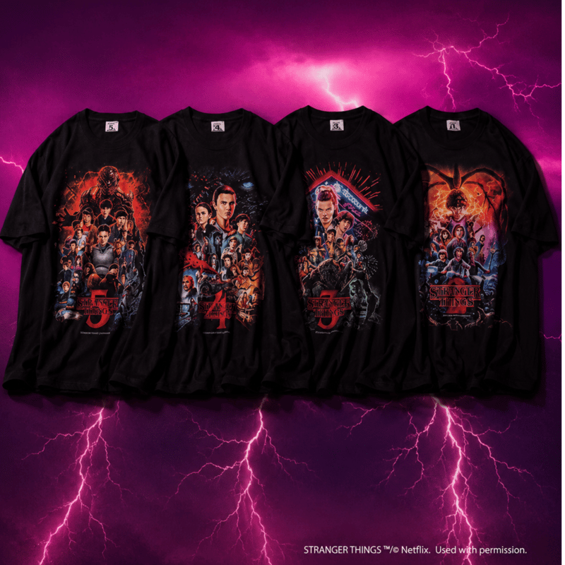 Stranger Things × weber] T shirt with Special